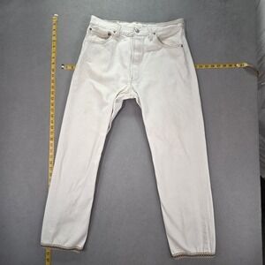 VTG Levis Jeans Womens White High Waist Made in USA Button Fly Fits 30x28